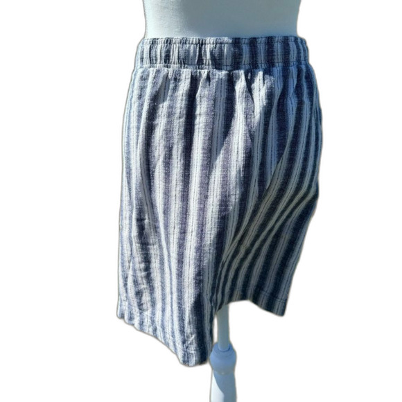 Max Studio Drawstring Pull On Skirt Size Small Blue White Stripe Coastal Casual - Picture 7 of 11